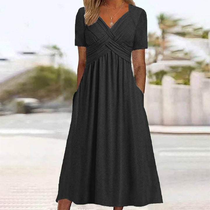 Elira - Elegantes V-Ausschnitt Kleid mit
