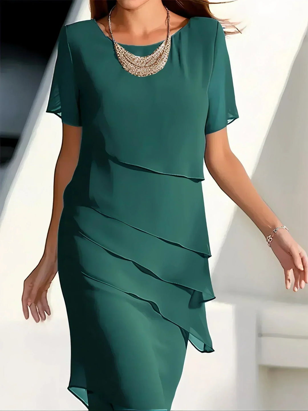 Monika - Midi-Kleid mit Kurzarm