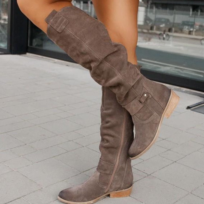 Linda - Bequemi und warmi Wildlederstiefel