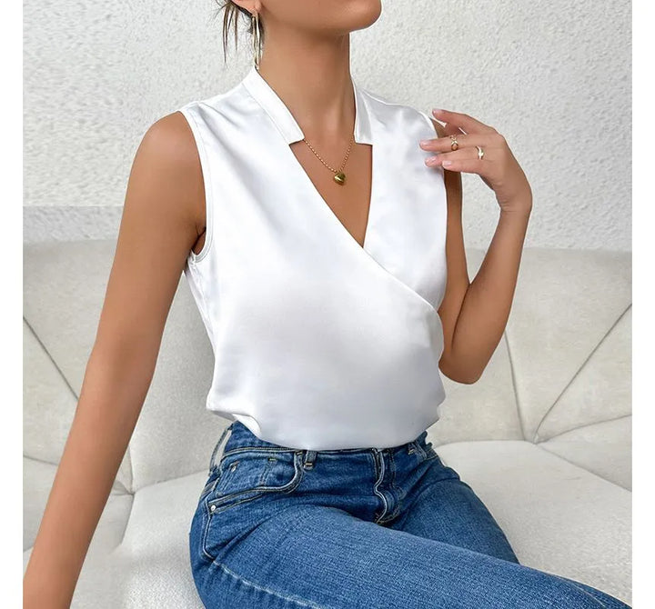 Madisyn - Elegantes ärmelloses einfarbiges Top