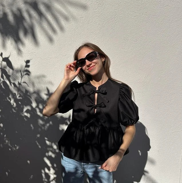 Rose - Trendige Bluse mit Leopardenmuster