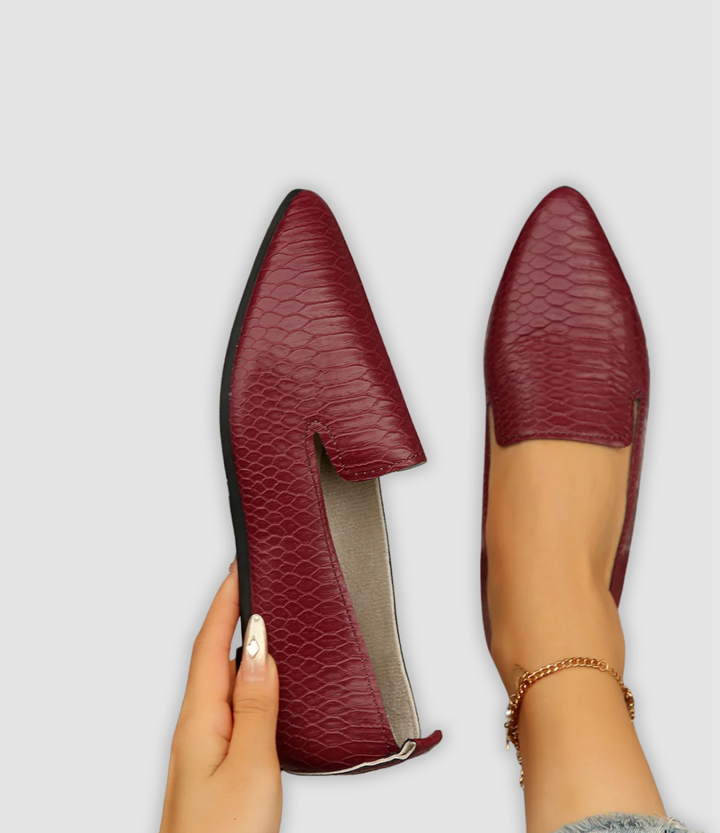 Rowan - Vintage Leder-Loafers mit spitzer