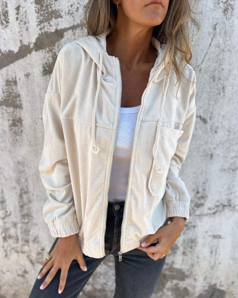Nathalie - Cord-Hoodie mit Reissverschluss