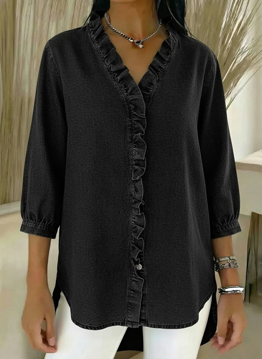 Elvaria - Elegante Bluse mit Rüschendetails