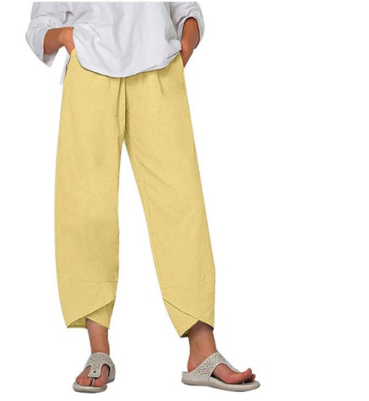 Syndra - Luftige Baumwoll-Leinen Hose mit