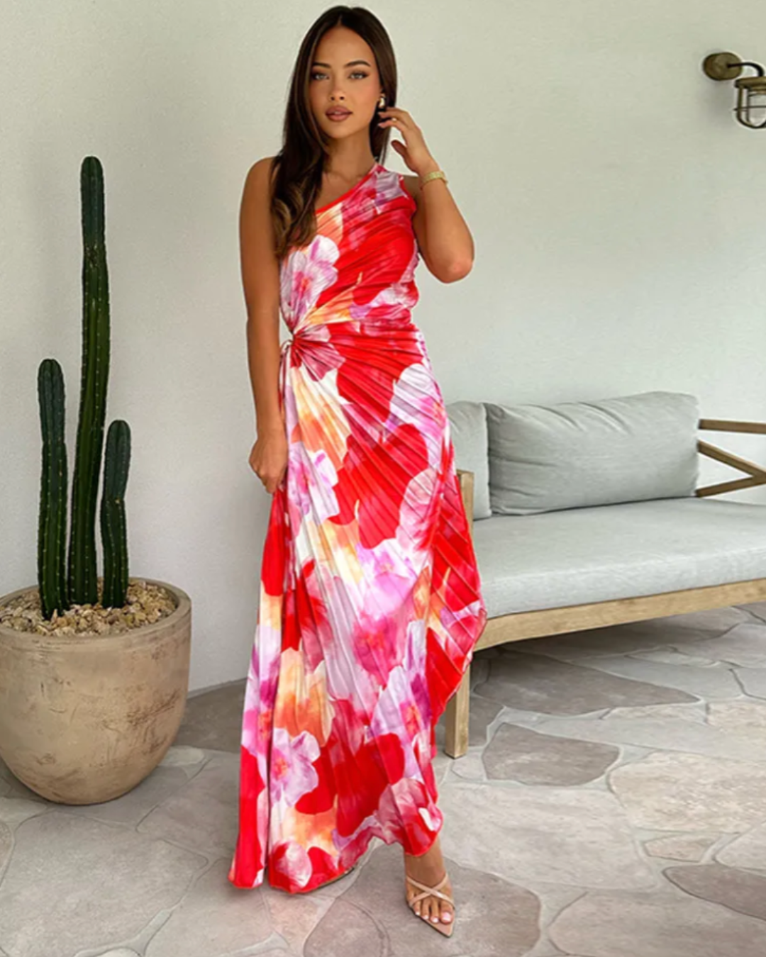 Adeline - Vibrierendes Tropisches Abendkleid