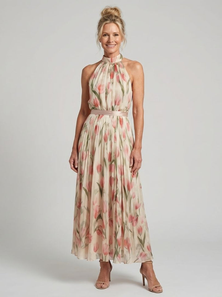 Aurelle - Neckholder Floral Midikleid