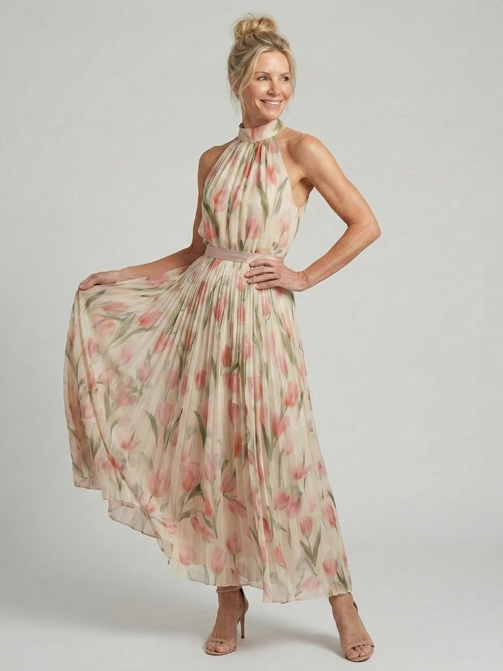 Aurelle - Neckholder Floral Midikleid