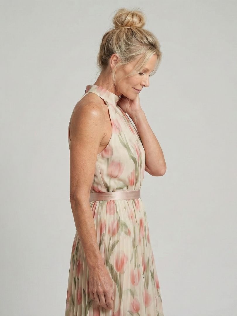 Aurelle - Neckholder Floral Midikleid