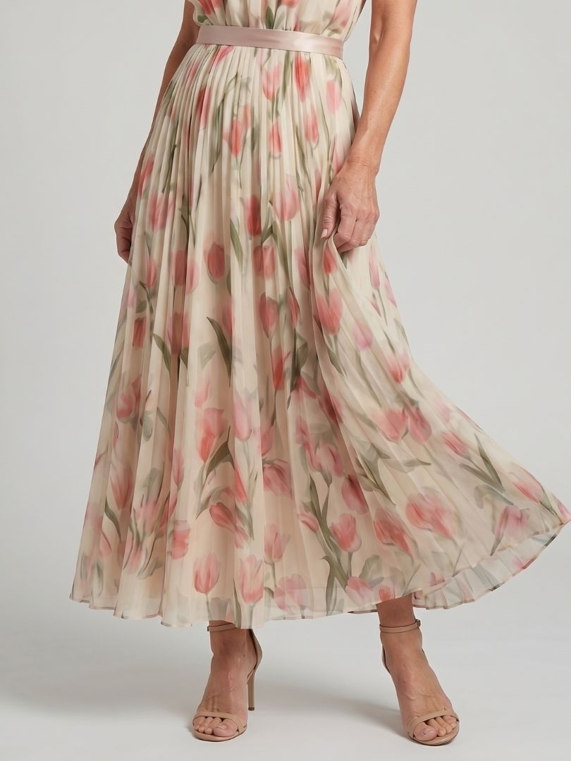 Aurelle - Neckholder Floral Midikleid