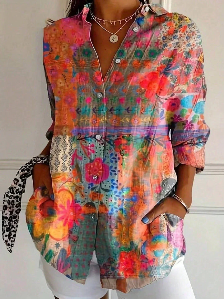 Astrid - Bluse mit bunten Mustern