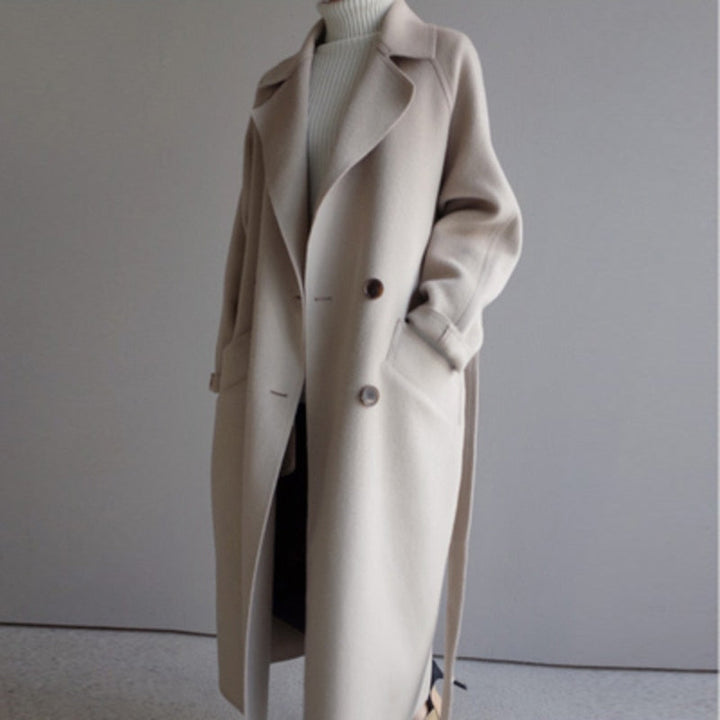 Michelle - Eleganter Langer Wollmantel für