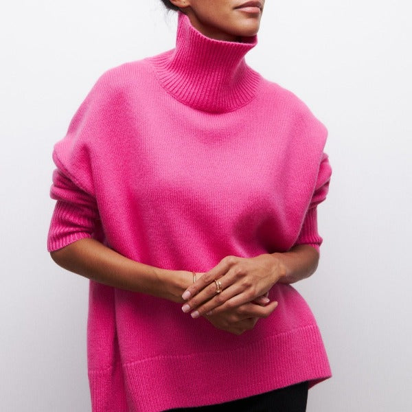 Romy - Trendige Oversized Rollkragenpullover für