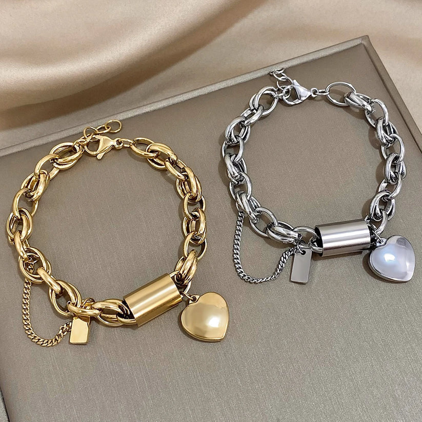 Heartened - Markante Gliederarmkette (1+1 GRATIS)