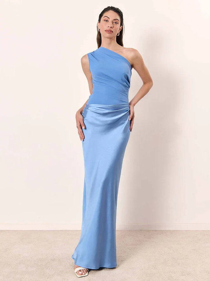 Luna - Satin Maxikleid mit Schlitz