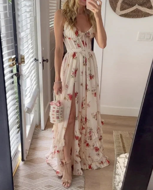 Crizelda - Maxi Kleid mit Blumenmuster