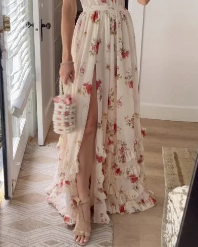Crizelda - Maxi Kleid mit Blumenmuster