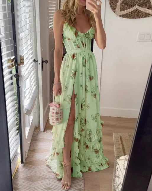 Crizelda - Maxi Kleid mit Blumenmuster