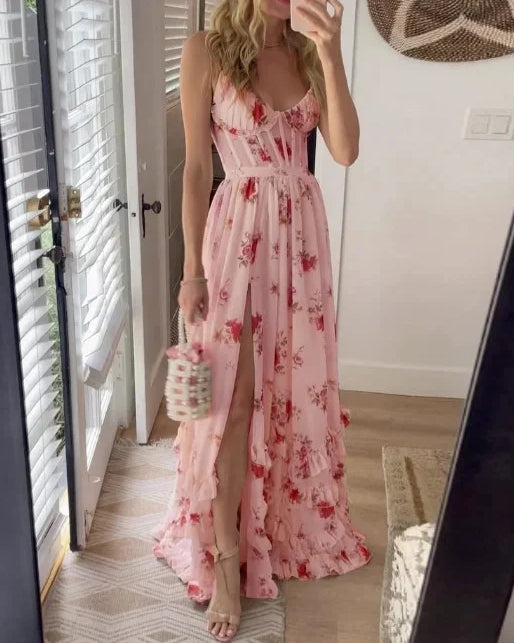 Crizelda - Maxi Kleid mit Blumenmuster