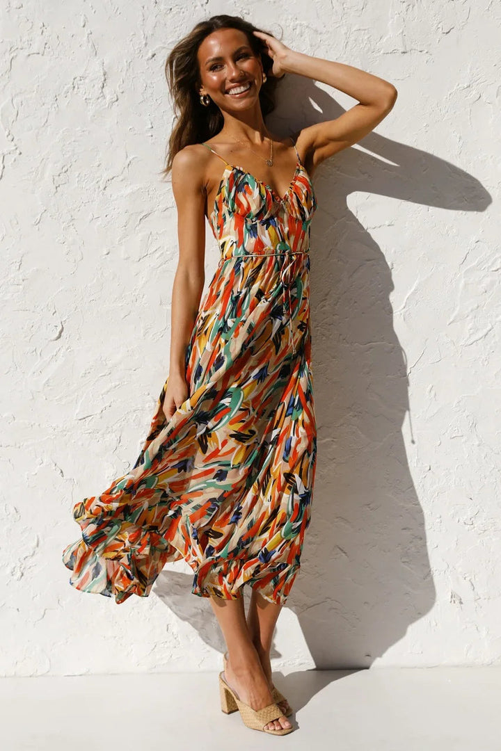 BIRKHILD I MEHRFARBIGES SOMMERKLEID