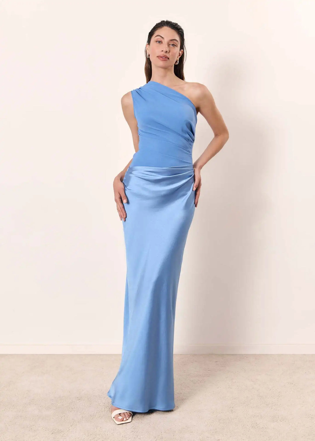 Luna - Satin Maxikleid mit Schlitz