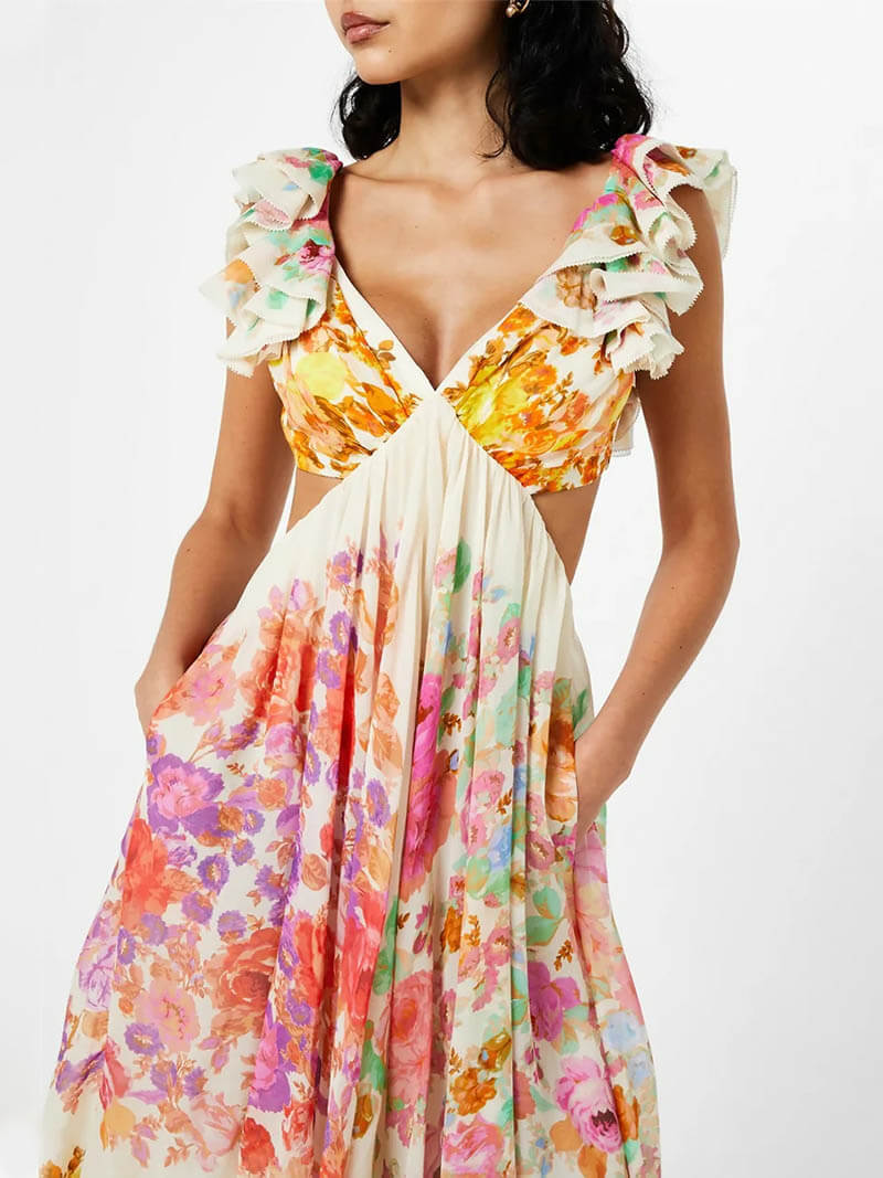 Luise - V-Ausschnitt Kleid mit Offenem