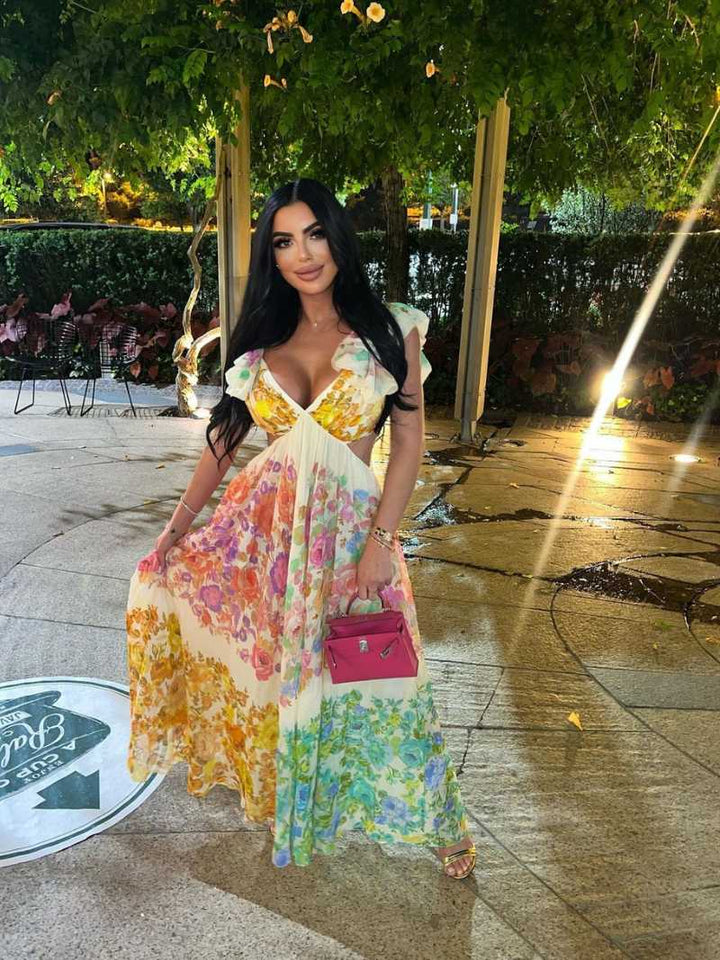 Luise - V-Ausschnitt Kleid mit Offenem