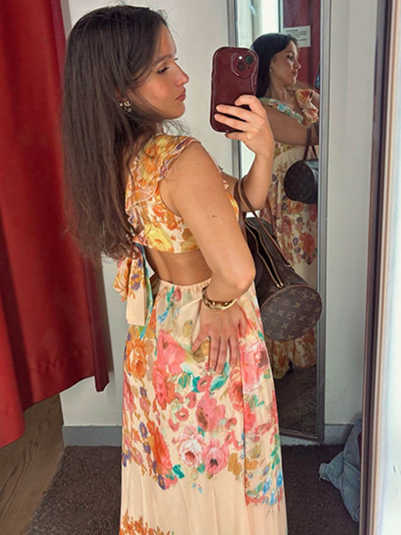 Luise - V-Ausschnitt Kleid mit Offenem