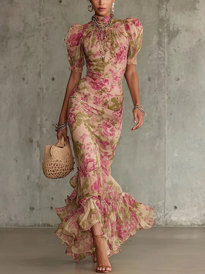 Mae - Maxikleid mit Ballonärmeln im