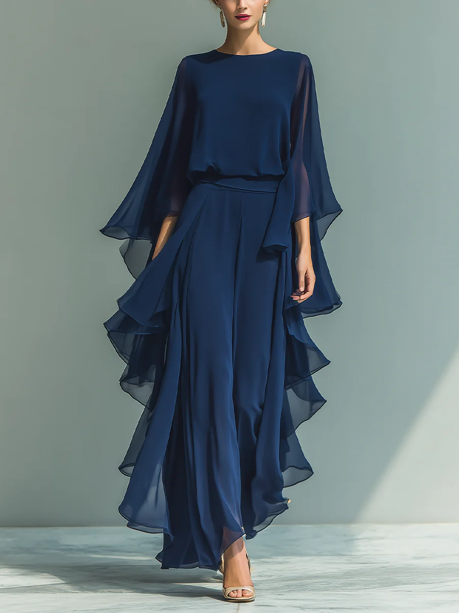 Aurora - Elegantes Chiffon-Set mit Volants