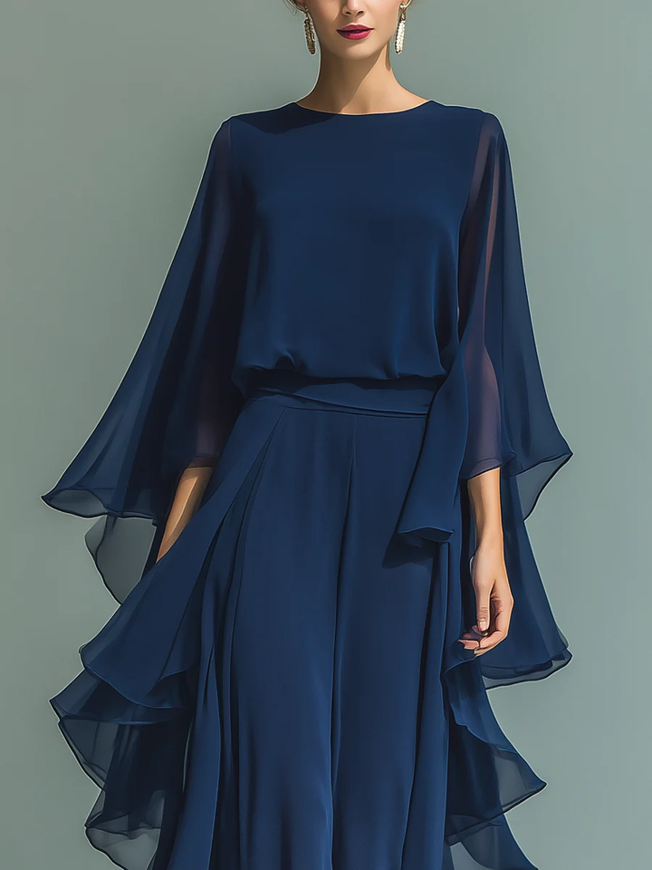 Aurora - Elegantes Chiffon-Set mit Volants