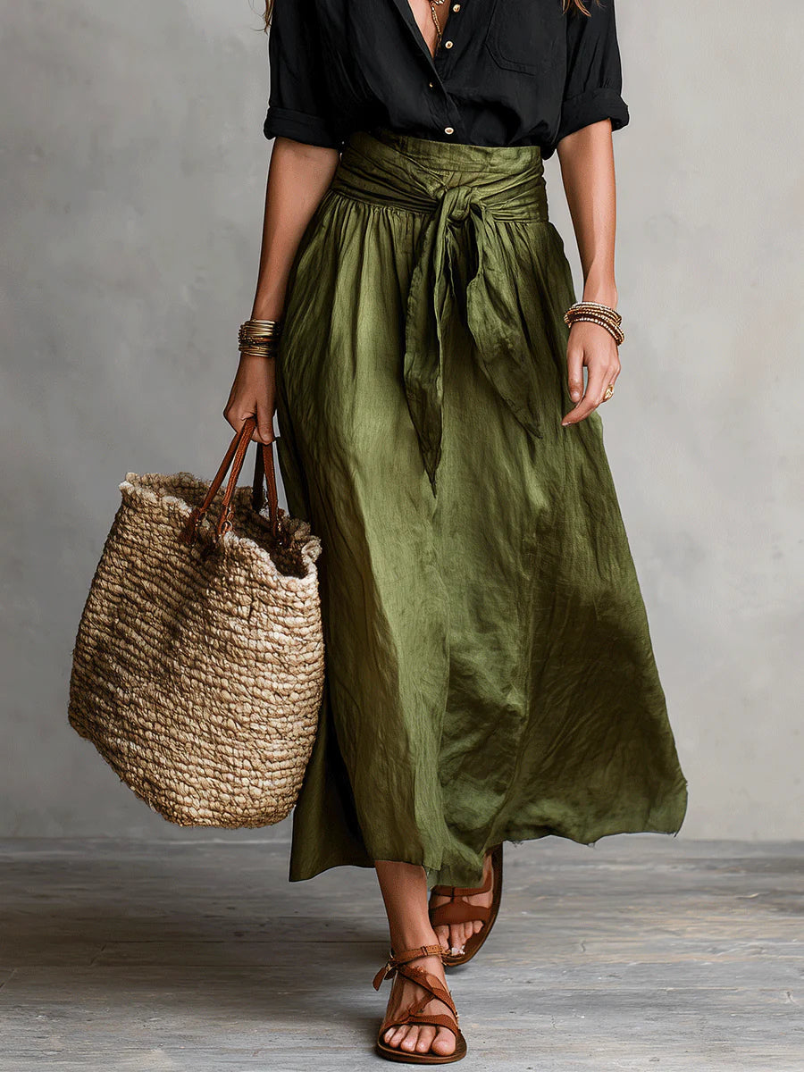 Vera - Satin-Midikleid-Set mit passender Bluse
