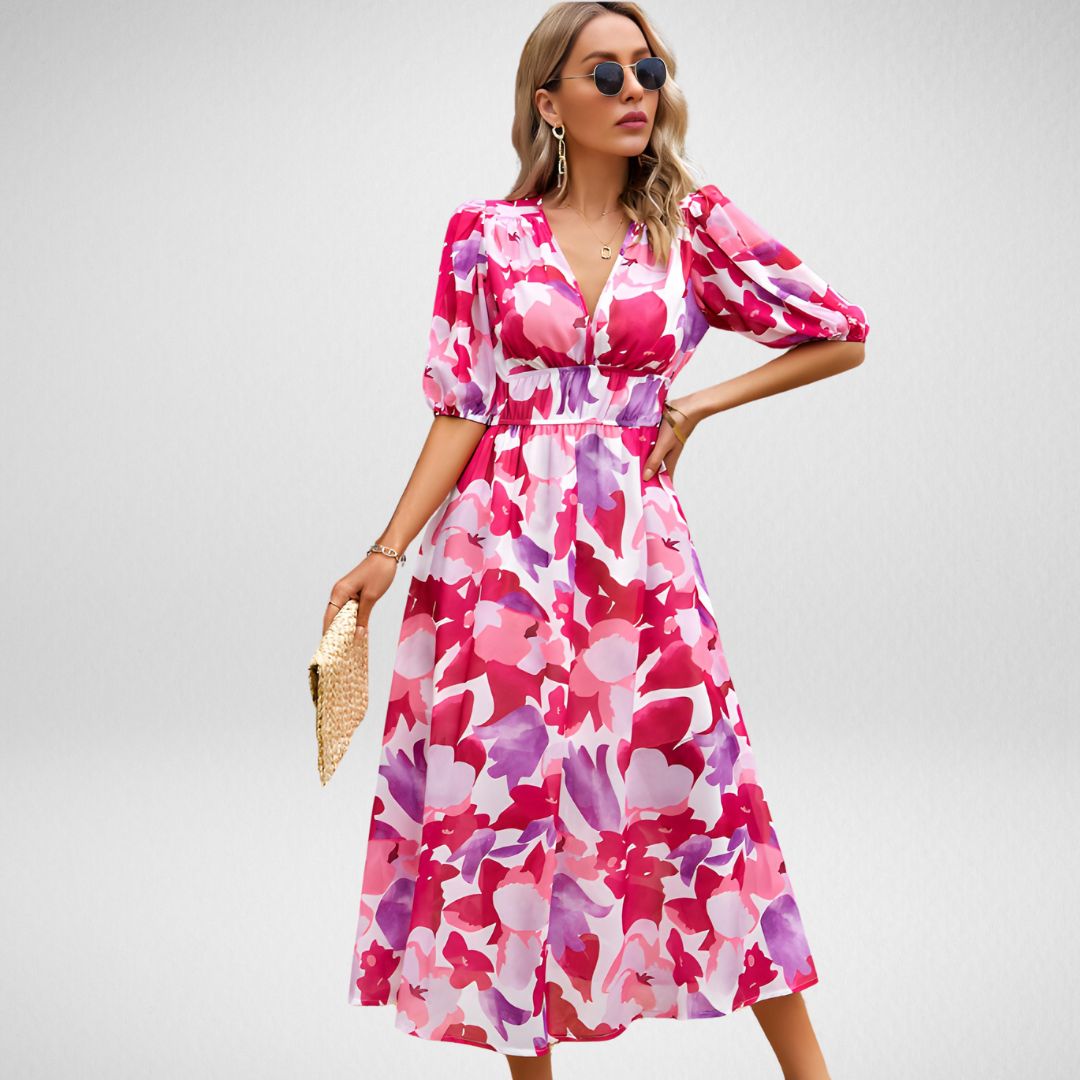 Johanna - V-Ausschnitt Freizeitkleid