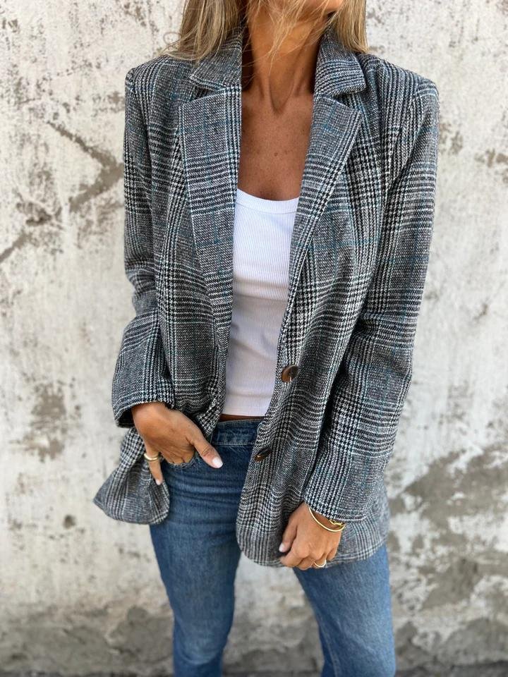 Elaina - Eleganter karierter Winterblazer