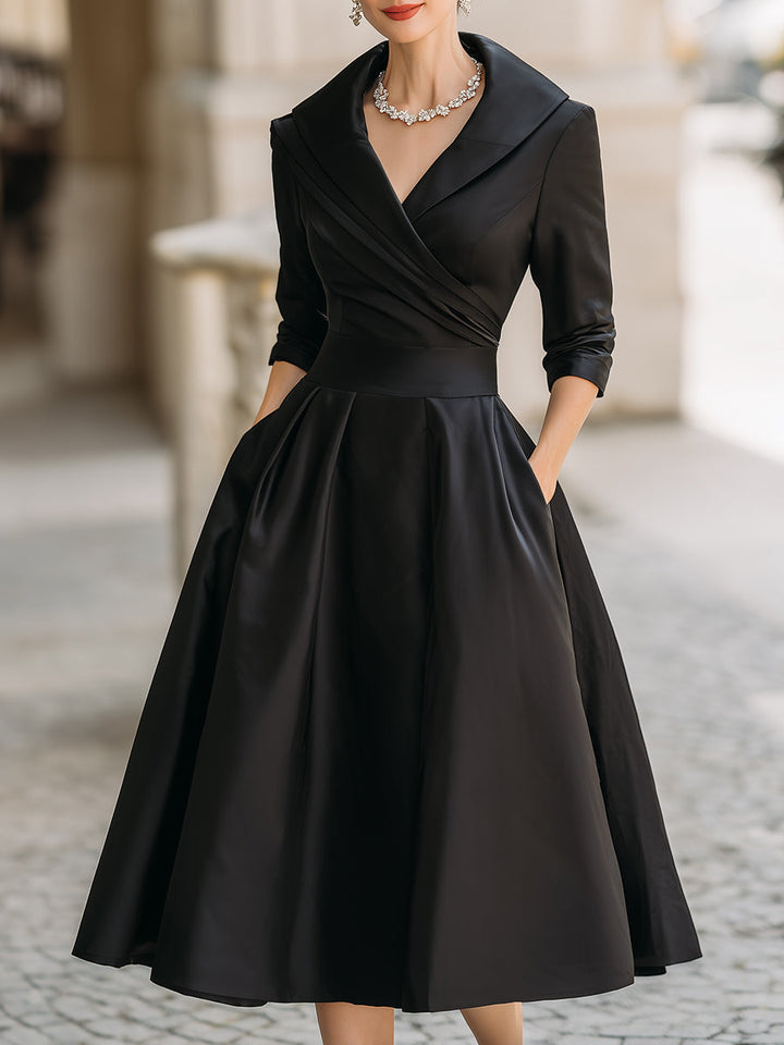 Vintage-inspiriertes Midikleid aus Satin mit