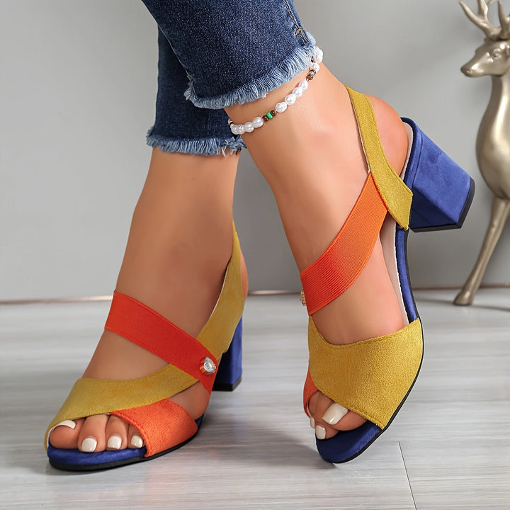 Elara - Kreuzriemen Komfort Heels
