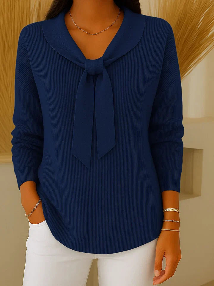 Melina - Eleganter Pullover mit Schleifenkragen