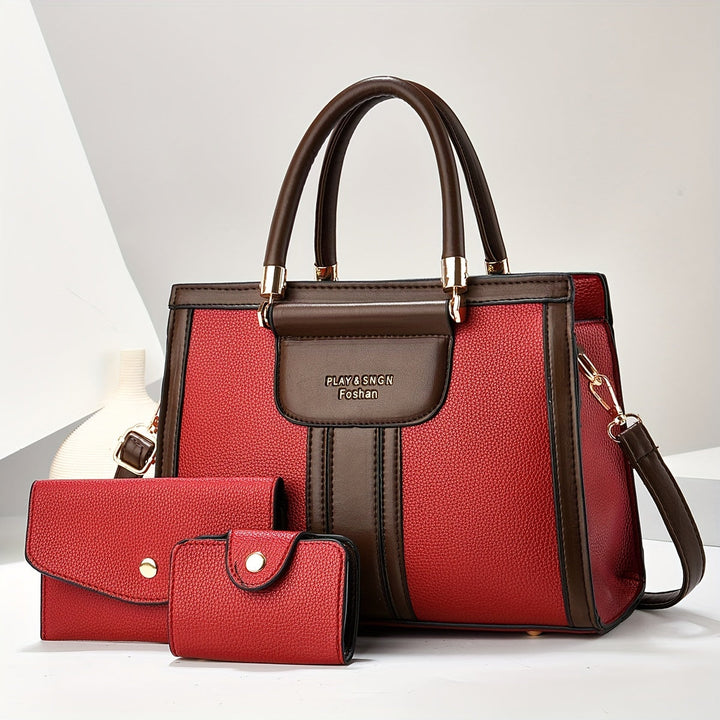 Luna - Elegantes 3-teiliges Ledertaschenset