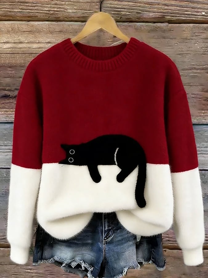 Luna - Damen-Sweatshirt mit Katzenprint
