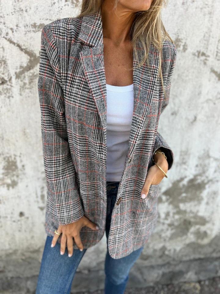 Elaina - Eleganter karierter Winterblazer