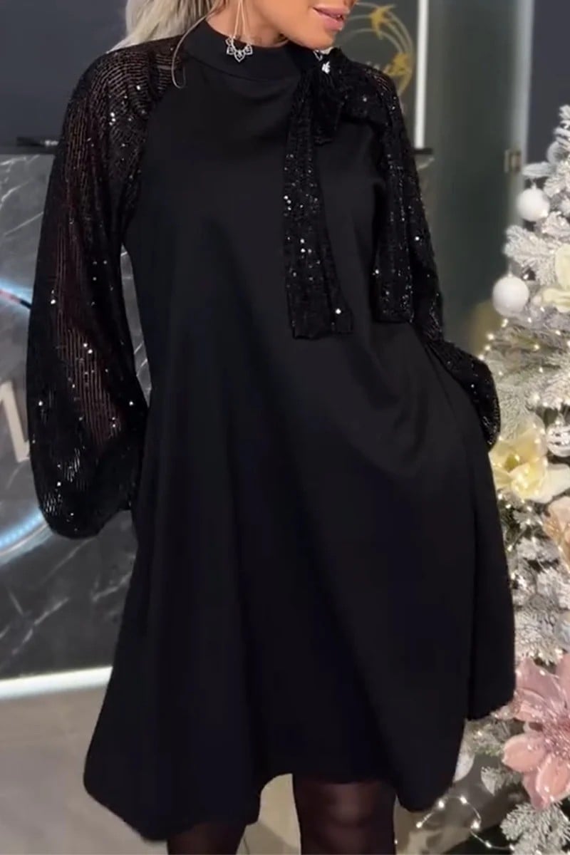 Lora - Samt-Kleid mit Puffärmeln