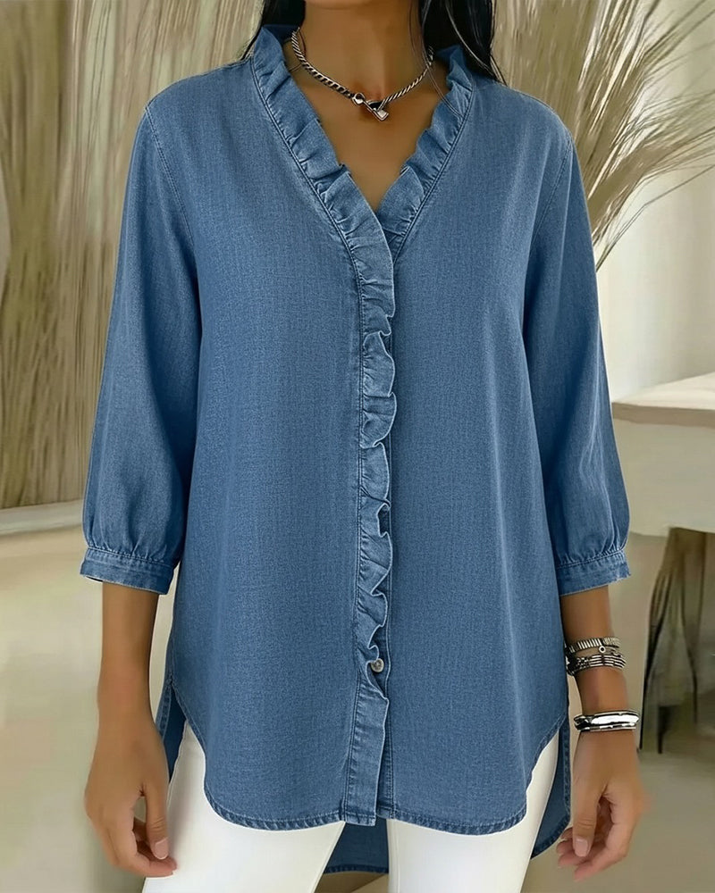 Elvaria - Elegante Bluse mit Rüschendetails