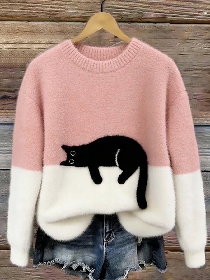 Luna - Damen-Sweatshirt mit Katzenprint