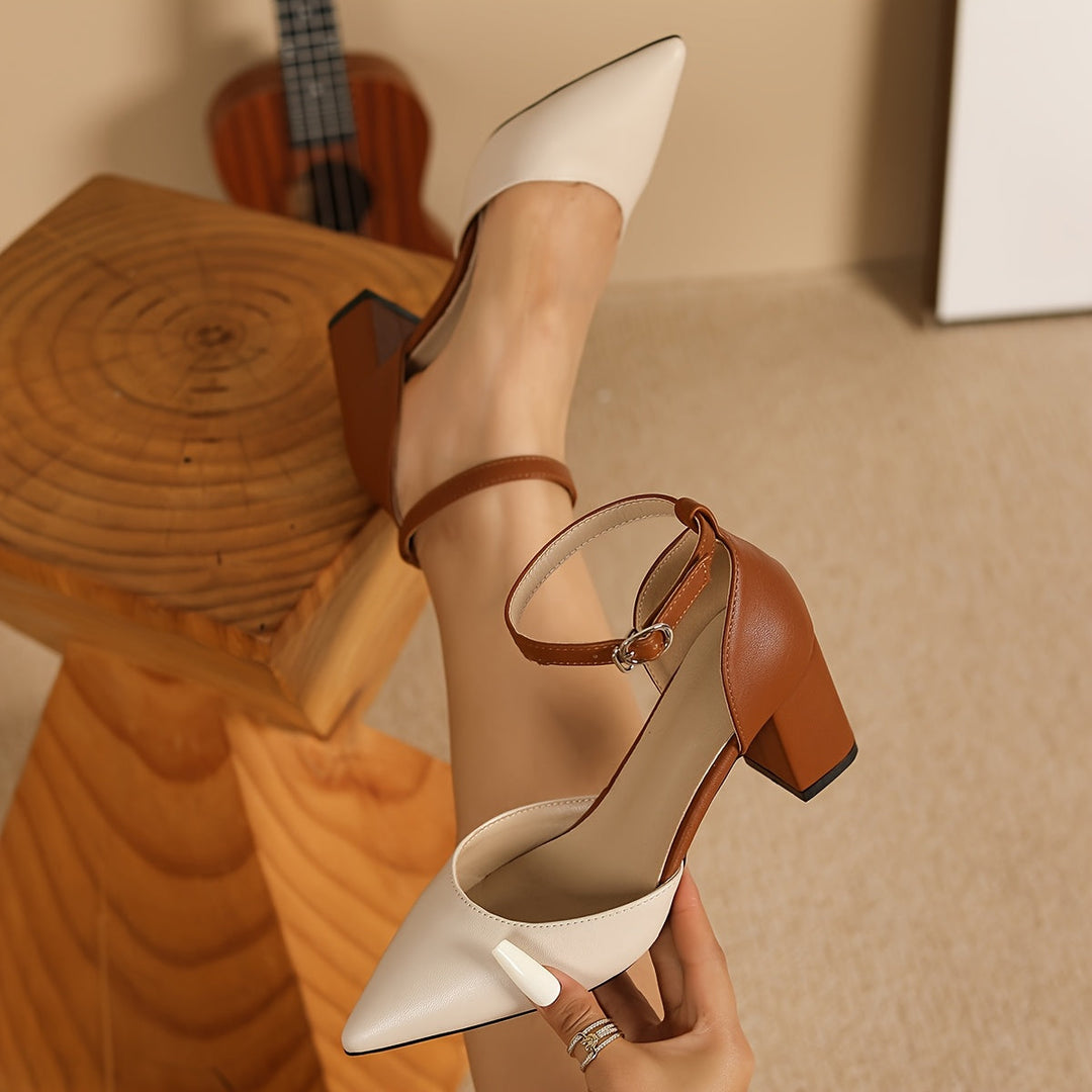 Marielle - Zweifarbige Riemchen Heels