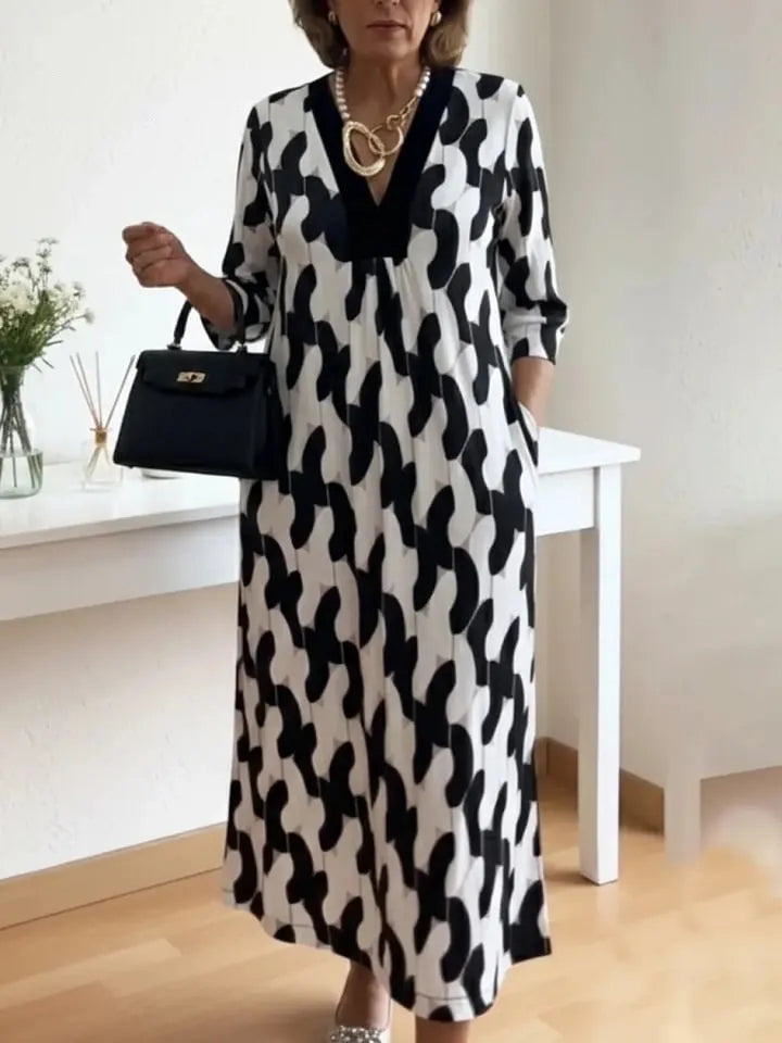 Elara - Midi Kleid mit künstlerischem