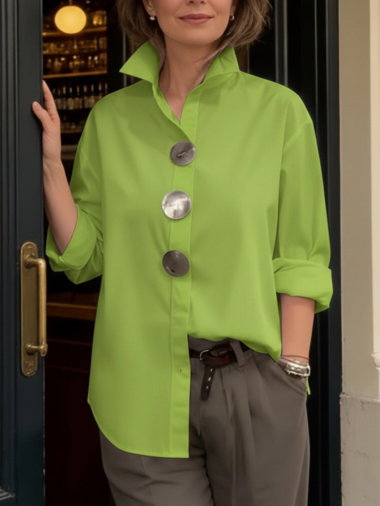 Mirella - Oversize-Bluse mit Statement-Knoepfen
