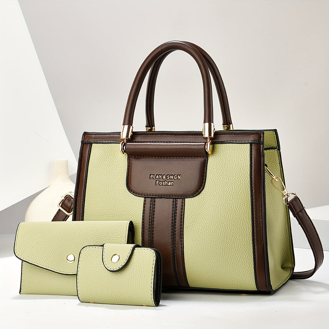 Luna - Elegantes 3-teiliges Ledertaschenset