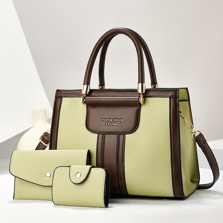 Luna - Elegantes 3-teiliges Ledertaschenset