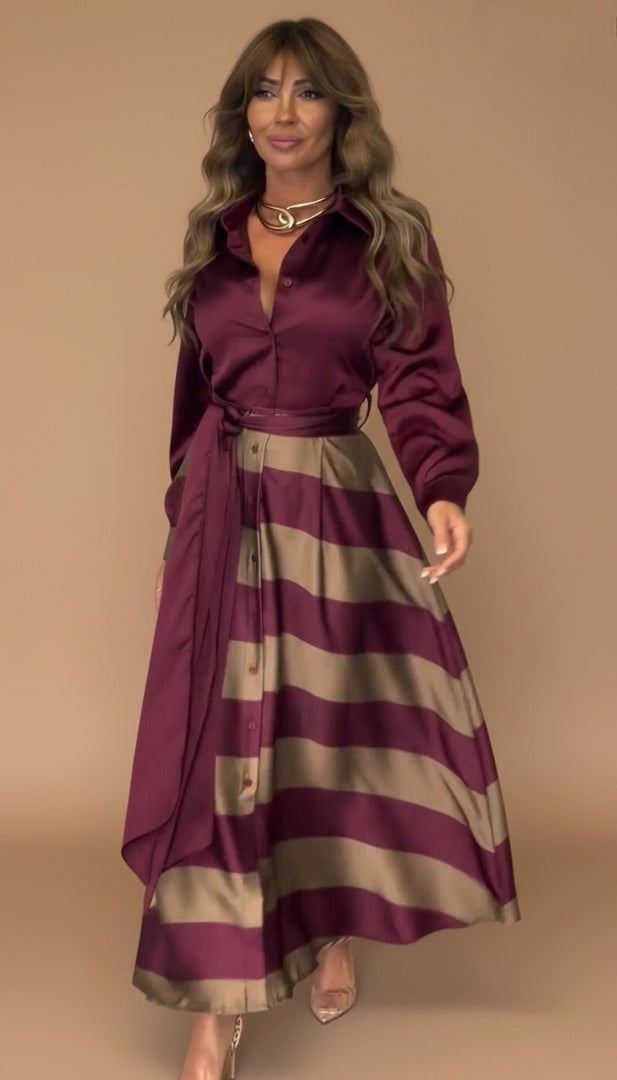 Mila - Gestreiftes Maxikleid