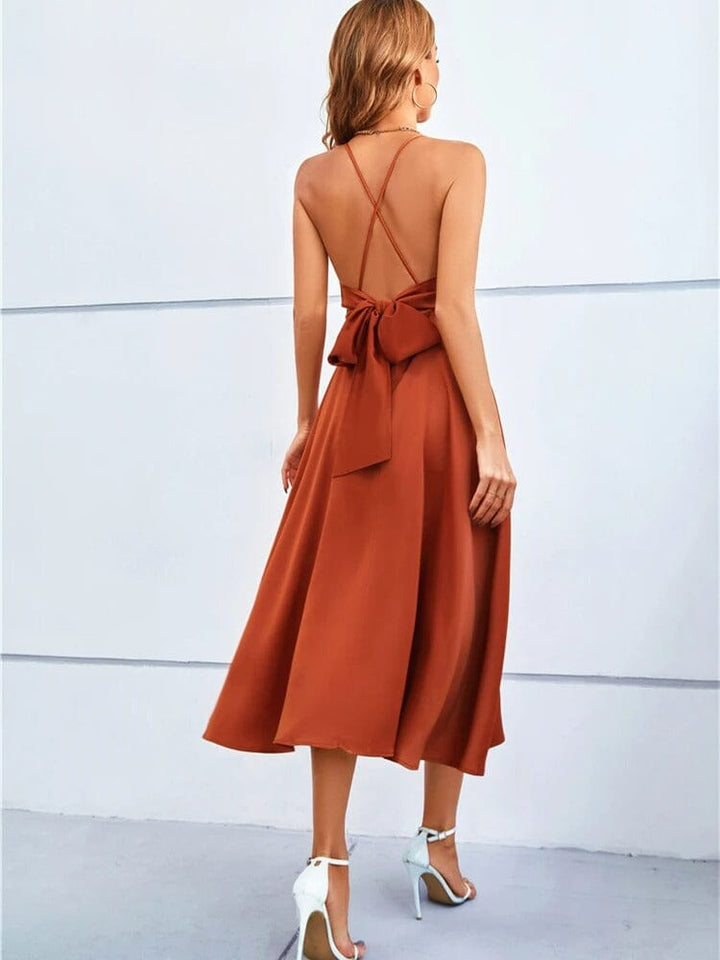Alessia - Trägerloses Seiden Maxikleid